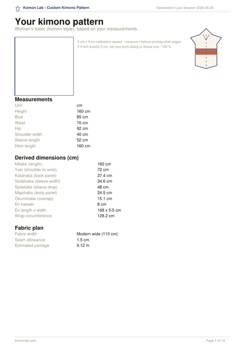 Page 1: Summary & calibration preview thumbnail