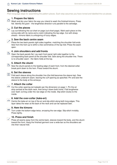 Page 13: Sewing instructions preview thumbnail
